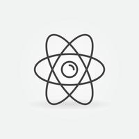 Atom vector concept linear minimal icon or symbol