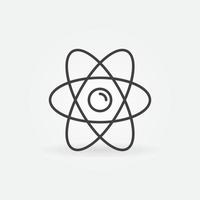 Atom vector concept linear minimal icon or symbol