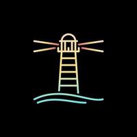 Lighthouse Building in Sea vector concept colorful line icon