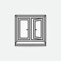 Opened Window outline vector concept minimal icon or sign