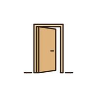 Vector Exit Door concept colored icon or sign