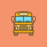 Yellow School Bus vector concept colored icon or sign