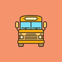 Yellow School Bus vector concept colored icon or sign