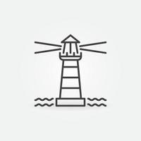 Lighthouse with Light in Sea vector concept thin line icon