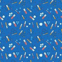 Test Tube and Chemical Formula vector modern Chemistry Seamless Pattern