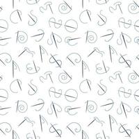 Needle with Blue Thread seamless background - Needlework pattern vector