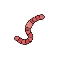 Worm vector concept red icon - Earth-worm sign