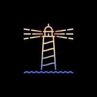 Lighthouse vector concept colorful line icon or sign