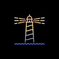 Lighthouse vector concept colorful line icon or sign