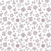 Xmas Wrapping Paper concept outline simple seamless pattern vector