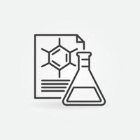 Chemical Documents with Flask vector Lab Results thin line icon