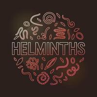 Helminths Round colorful Banner. Vector concept circular illustration