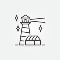 Lighthouse in the Night vector concept icon in outline style