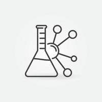 fórmula química con matraz vector concepto icono o símbolo lineal