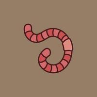 Worm vector Earthworm concept icon in outline style