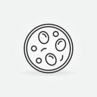 Helminth Larvae in Petri Dish vector thin line concept icon