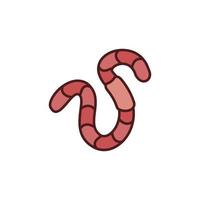 Worm vector concept Earthworm colored icon or symbol