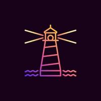 Waves with Lighthouse vector concept colorful icon or sign