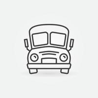 School Bus outline vector concept funny and cute icon