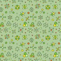 Vector Concept Green Seamless Pattern with Chemical Formulas