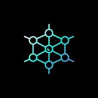 Abstract Chemistry Molecule vector Science concept thin line blue icon