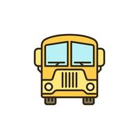 Old School Bus vector concept minimal colored icon