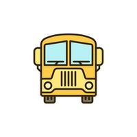 Old School Bus vector concept minimal colored icon