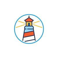 Lighthouse inside circle vector concept colored icon