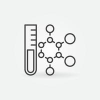 fórmula química con tubo de ensayo vector química concepto contorno mínimo icono