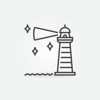 Lighthouse at the Night linear vector concept icon