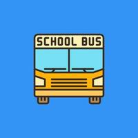 Schoolbus vector Bus concept minimal colored icon or sign