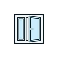 Open Window vector concept colored minimal icon or sign