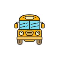 Old Yellow School Bus vector concept colored icon