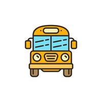 Old Yellow School Bus vector concept colored icon