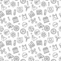 Chemistry and Science outline seamless pattern - Chemical vector background