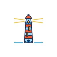 Lighthouse Building with Light vector concept colored icon