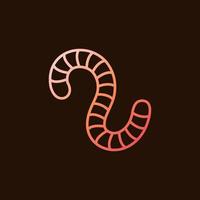 Worm vector concept colorful outline simple icon on dark background