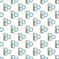 Chemistry concept colored Seamless Pattern with Test Tube and Hexagonal Formula vector