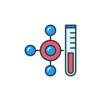 Laboratory Test Tube and Molecule vector Science concept colored modern icon