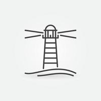 Lighthouse Building in Sea vector concept minimal icon in outline style