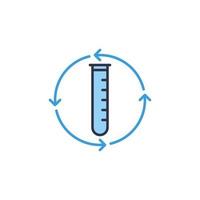 Test Tube inside Round Arrows vector concept blue icon