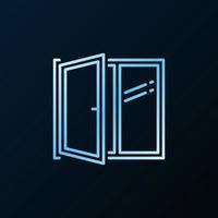 Open Window outline vector concept blue colorul icon