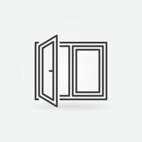 Open Window vector concept line icon or sign