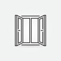 Wide Open Window vector thin line concept icon