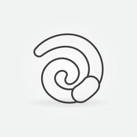 Earthworm vector concept simple outline icon or sign