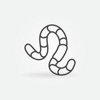 Worm vector thin line concept Earthworm icon or sign