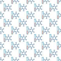 Test Tube with Chemical Formula vector creative linear Seamless Pattern
