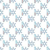 Test Tube with Chemical Formula vector creative linear Seamless Pattern