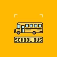 concepto de vector de autobús escolar icono creativo de color