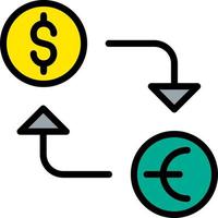 diseño de icono de vector de cambio de moneda